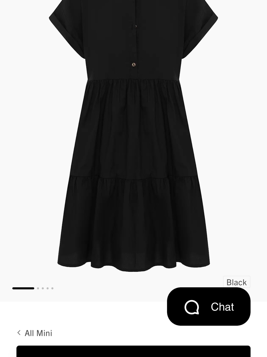Nwt~Bird & Knoll ~ Marisol Cotton Minidress ~ Black — image 2 of 8